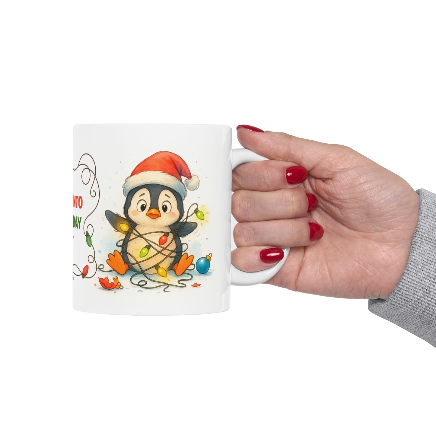 🐧🎄 Slipped Into the Holiday Spirit Penguin Mug – Cute Christmas Coffee Cup ✨☕