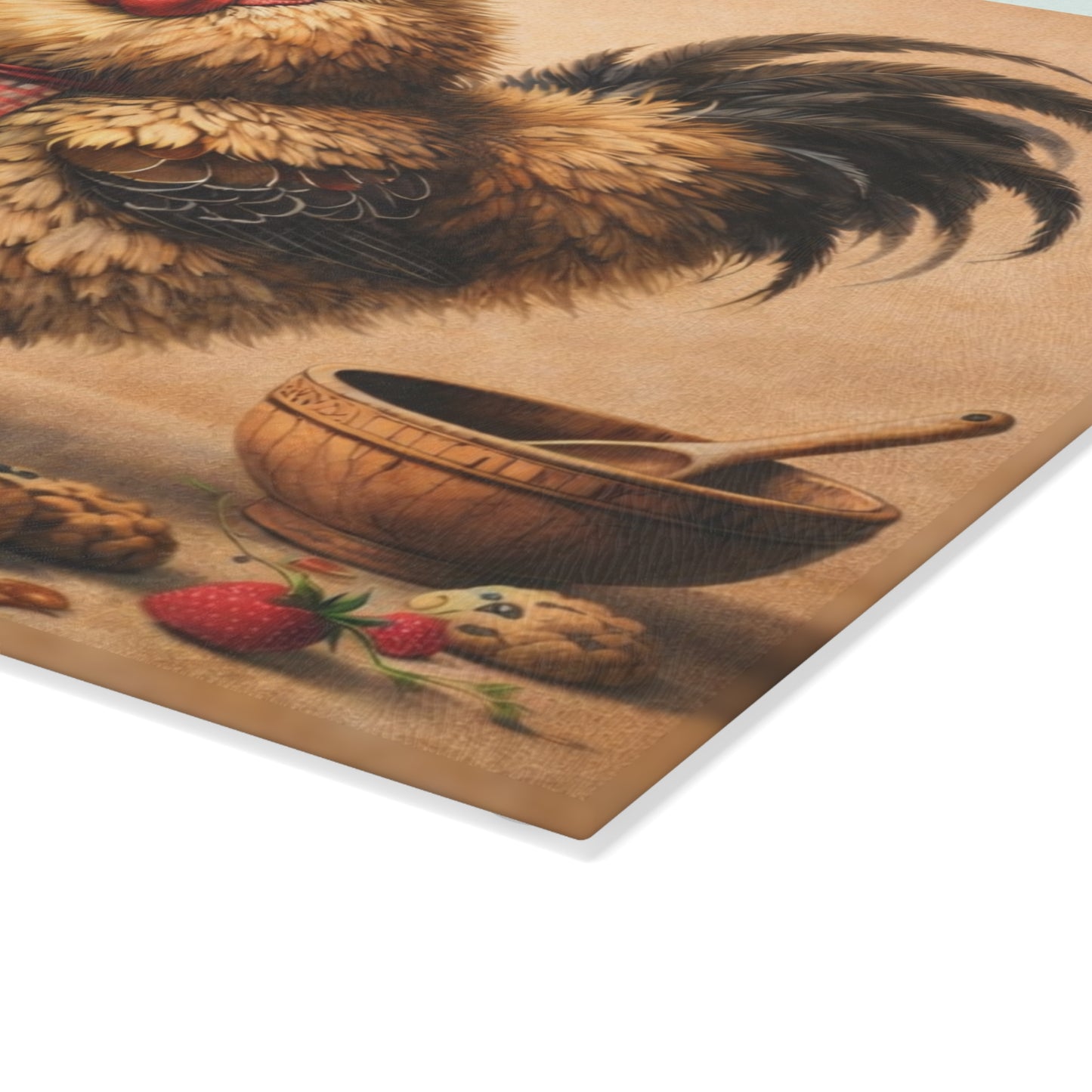 Just a Cluckin’ Good Baker Glass Cutting Board – Funny Farmhouse Kitchen Decor
