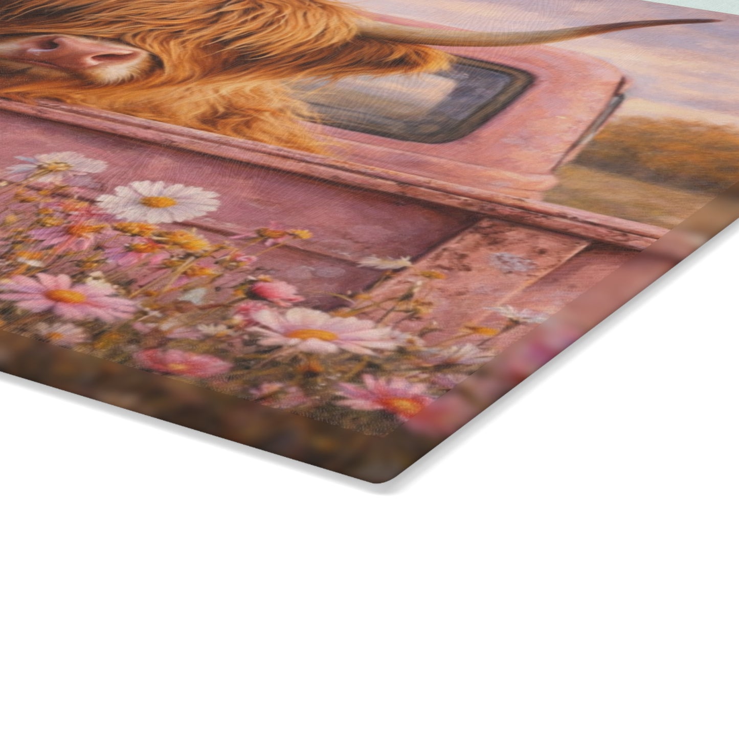 Country Roads Tractor Glass Cutting Board – Rustic Farmhouse Charm for Your Kitchen