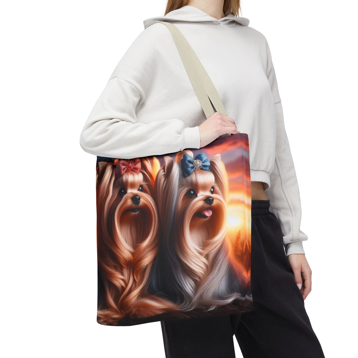 Bolsa de tela Yorkshire Terrier: un bonito regalo para amantes de los perros, bolsa de compras reutilizable, accesorio para amantes de las mascotas, elegante bolso de mano para uso diario.