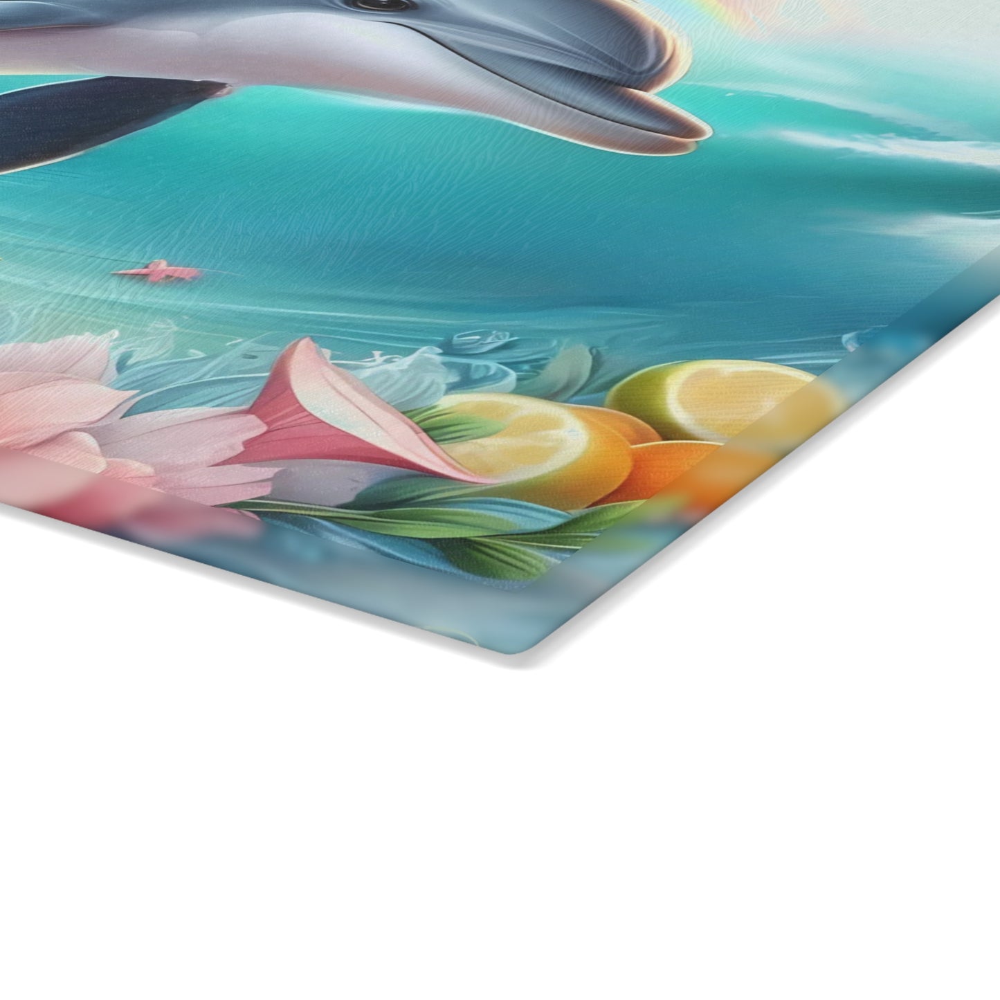 Dolphin Cutting Board, Vibrant Dolphin Scene Tempered Glass, Gift for Chef, Dolphin, Gifts for her, Wedding Housewarming Gift