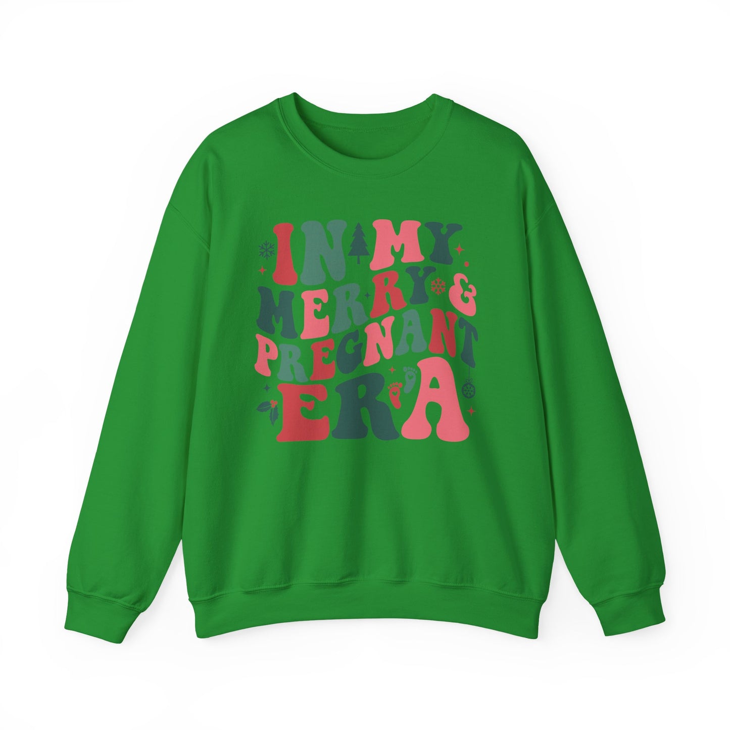 🤰🎄 In My Merry & Pregnant Era Christmas Sweatshirt – Cute Holiday Maternity Crewneck