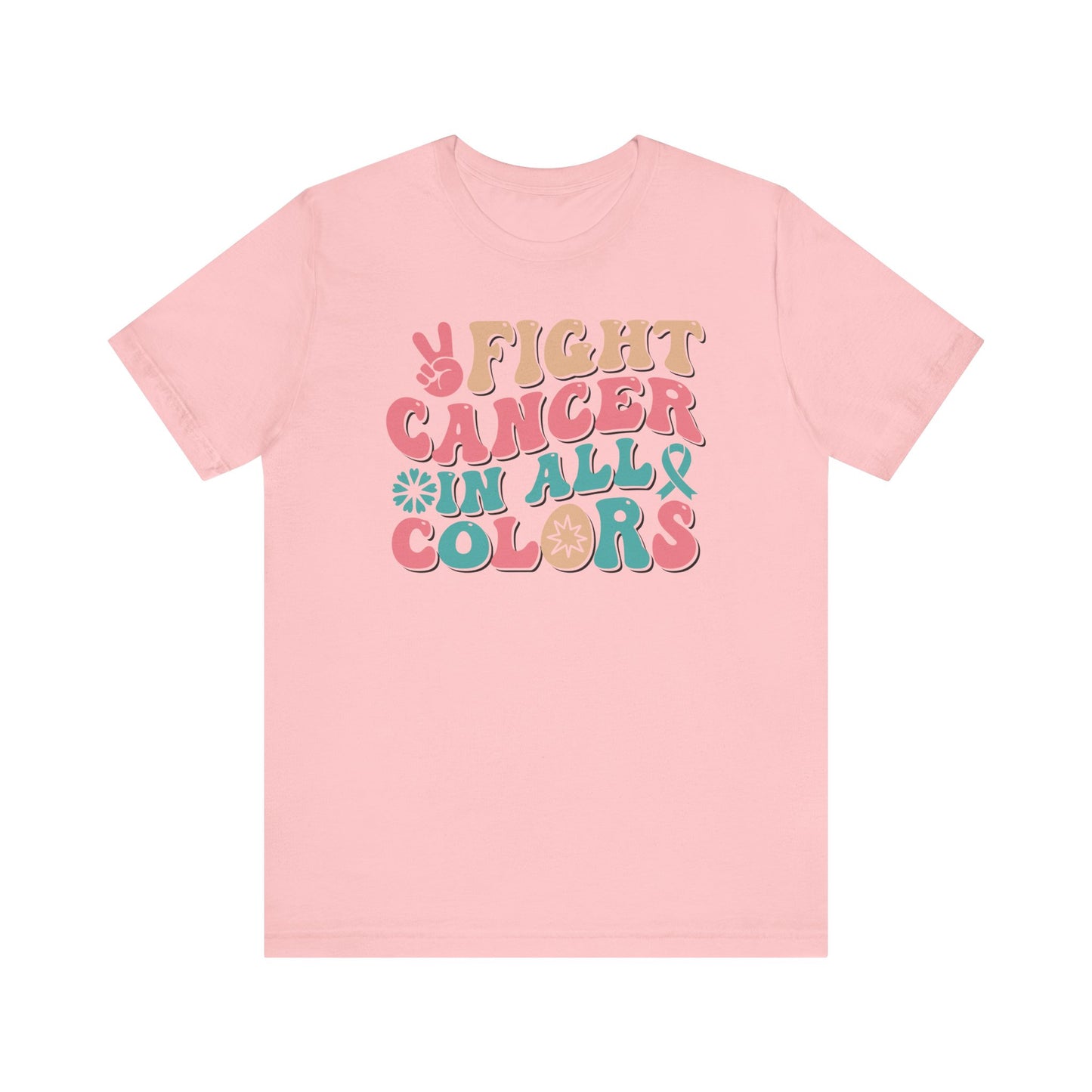 🌈✊ Fight Cancer in All Colors T-Shirt – Bold Retro Awareness Tee for Every Ribbon 🎗️