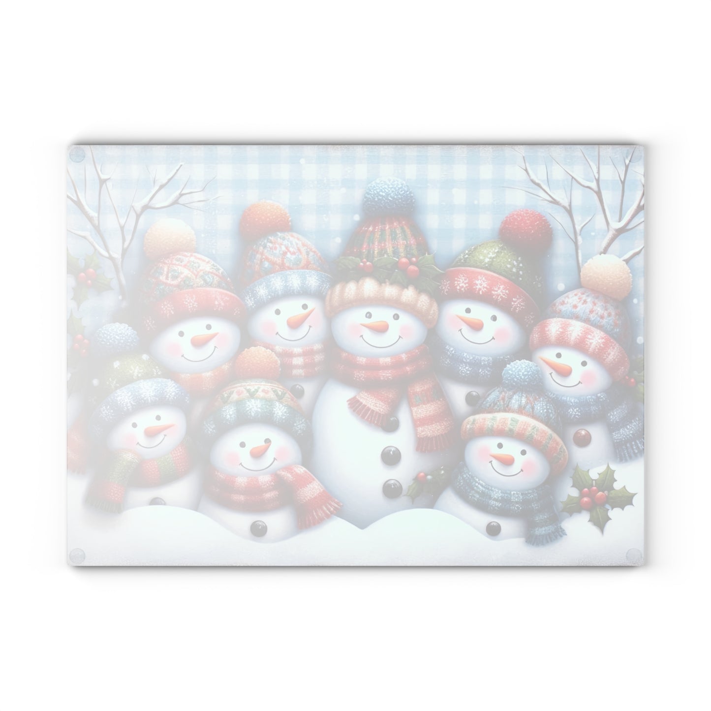Snowman Family Christmas Cutting Board – Cozy Winter Smiles for Your Holiday Kitchen