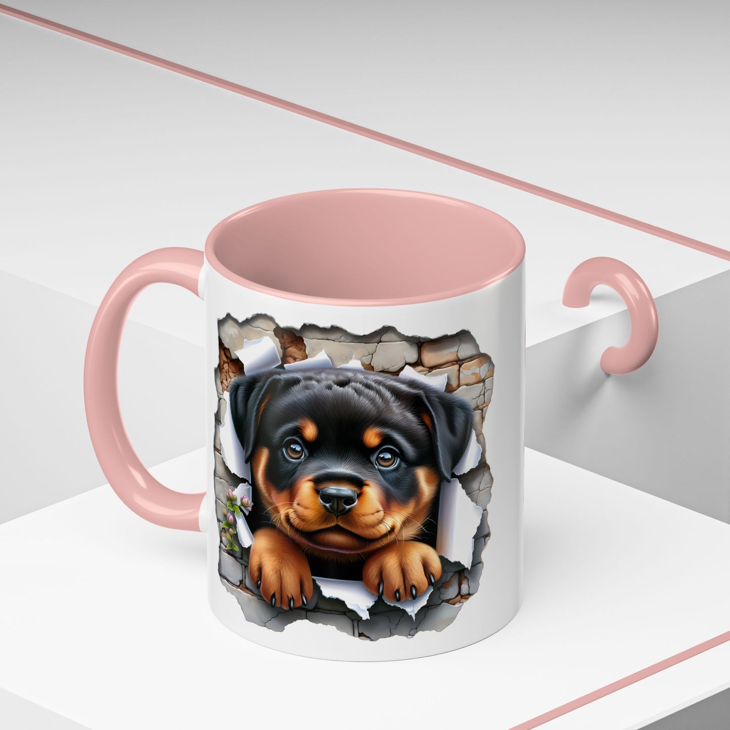 🐾☕ Rottweiler Puppy Accent Mug – Sweet Breakthrough Pup Design ✨