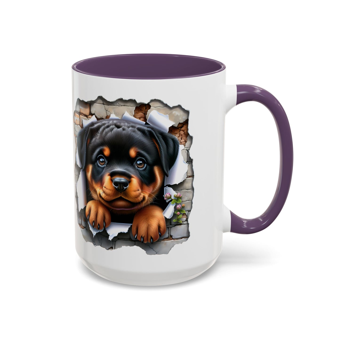 🐾☕ Rottweiler Puppy Accent Mug – Sweet Breakthrough Pup Design ✨