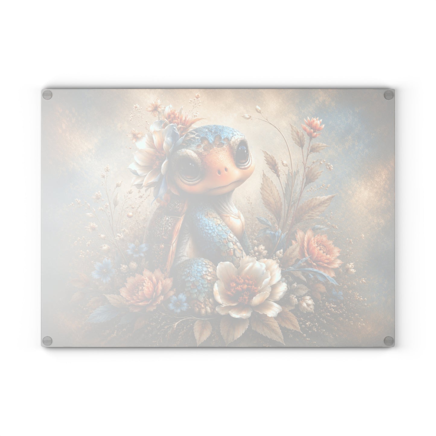 Baby Sea Turtle Glass Cutting Board – Coastal Ocean Kitchen Decor