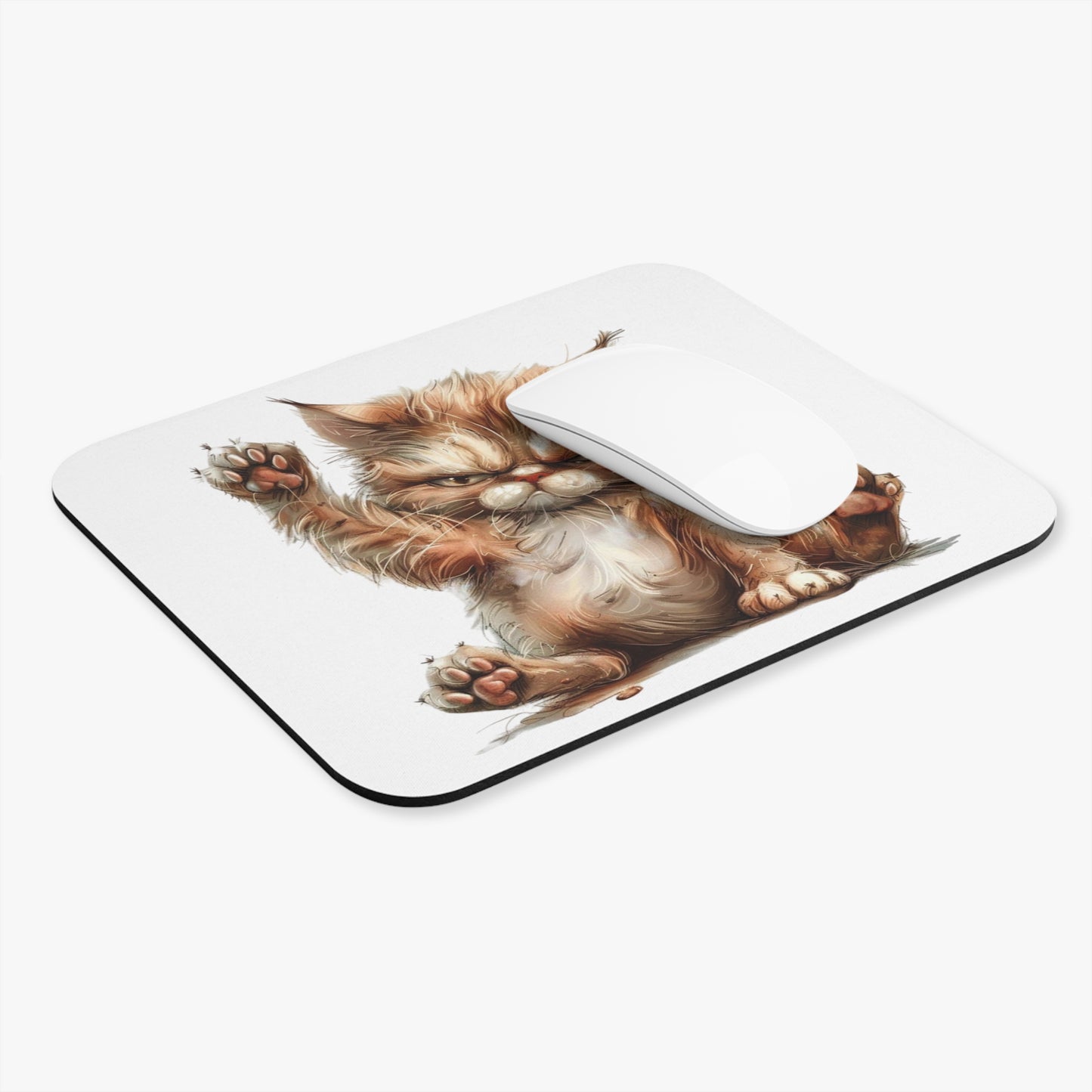 Sassy Cat Raising Paw – Funny and Quirky Mouse Pad for Cat Lovers