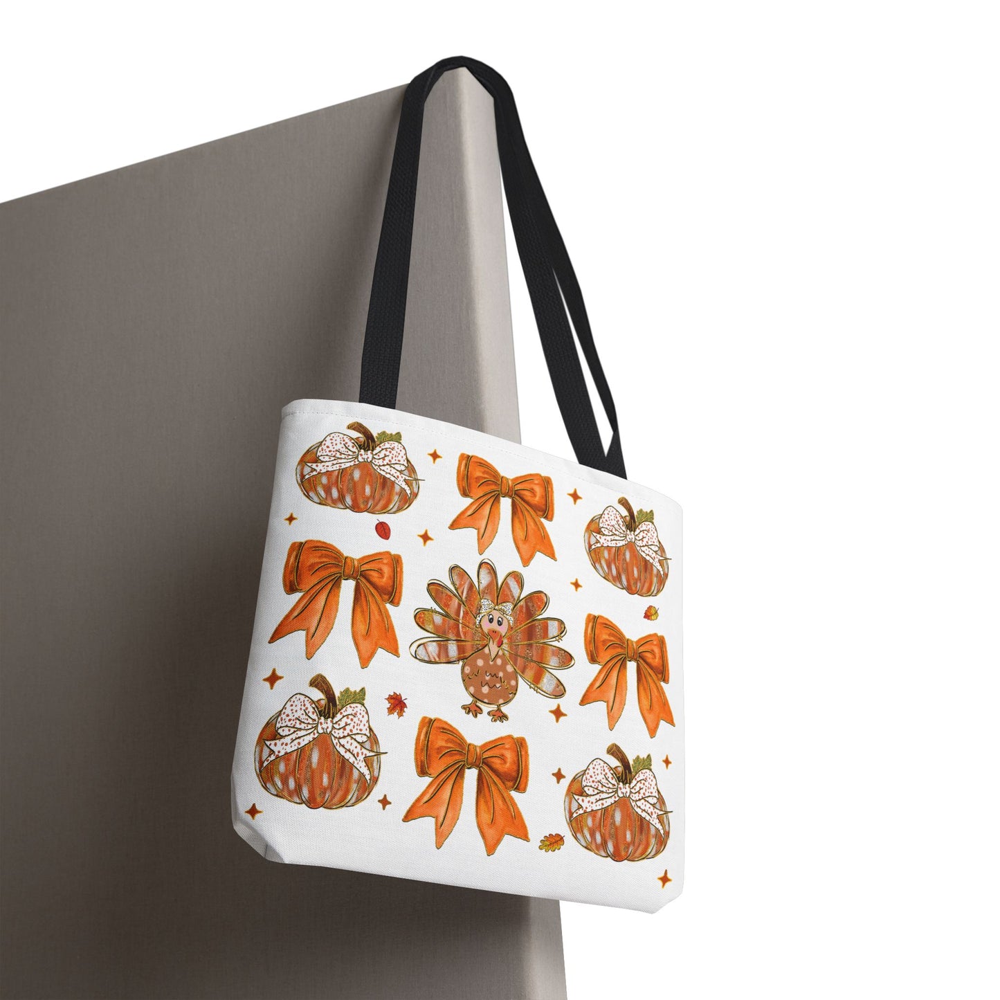 🎀 Girly Bows & Turkey Tote Bag – Cute & Cozy Thanksgiving Style 🦃🧡