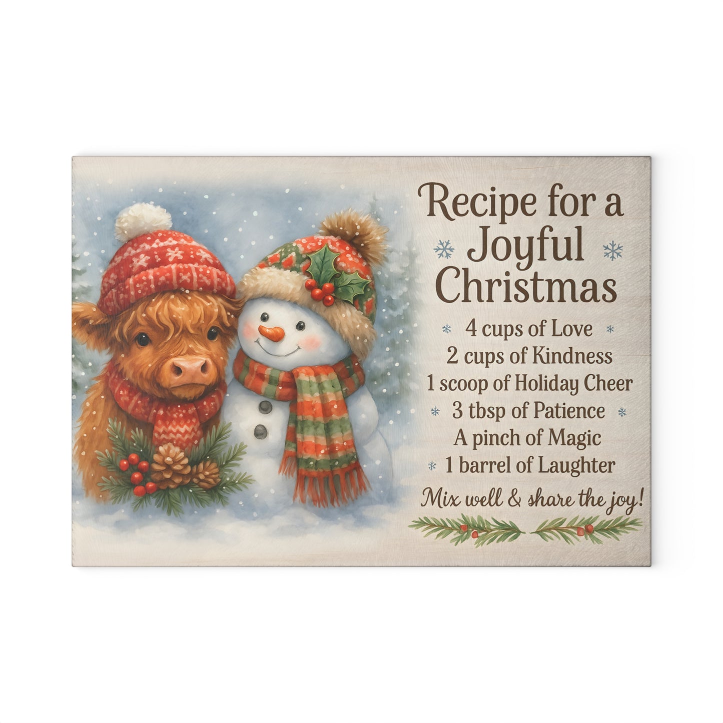 🎄✨ Recipe for a Joyful Christmas Cutting Board – Festive Holiday Charm for Your Kitchen ❄️☕