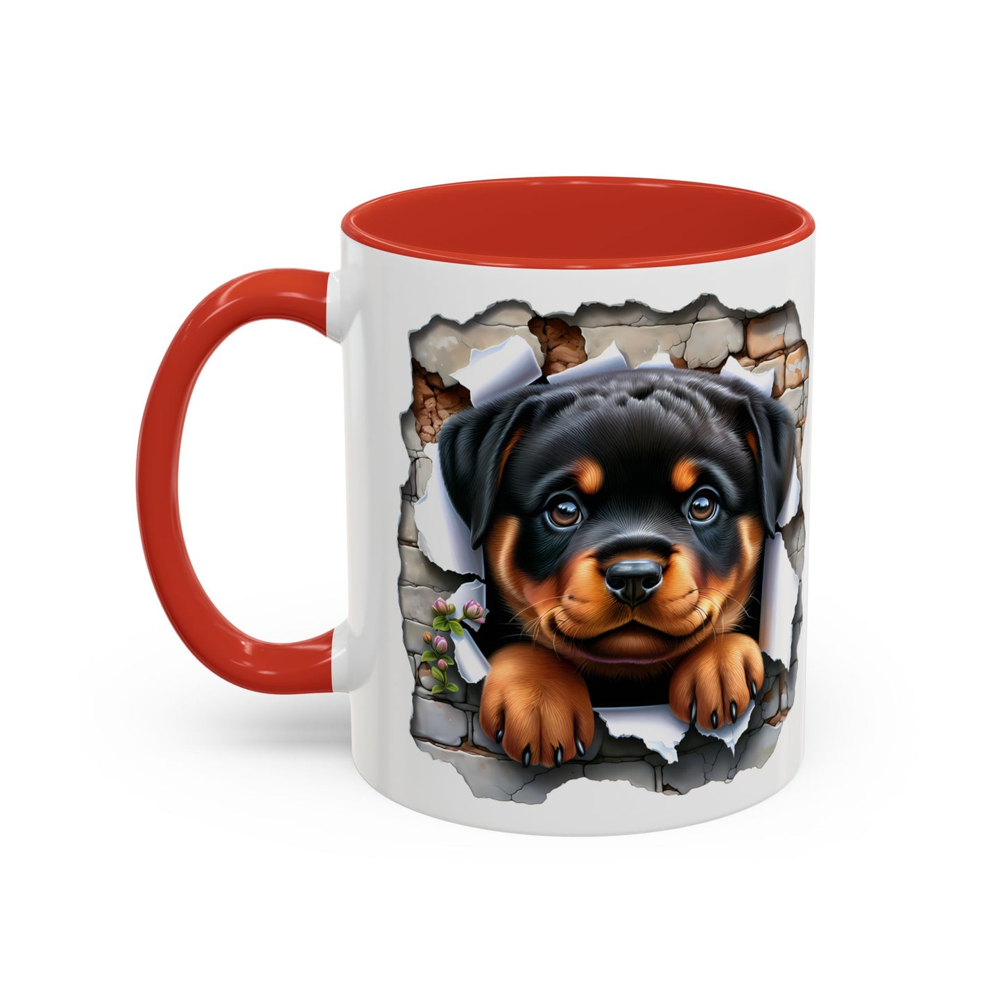 🐾☕ Rottweiler Puppy Accent Mug – Sweet Breakthrough Pup Design ✨