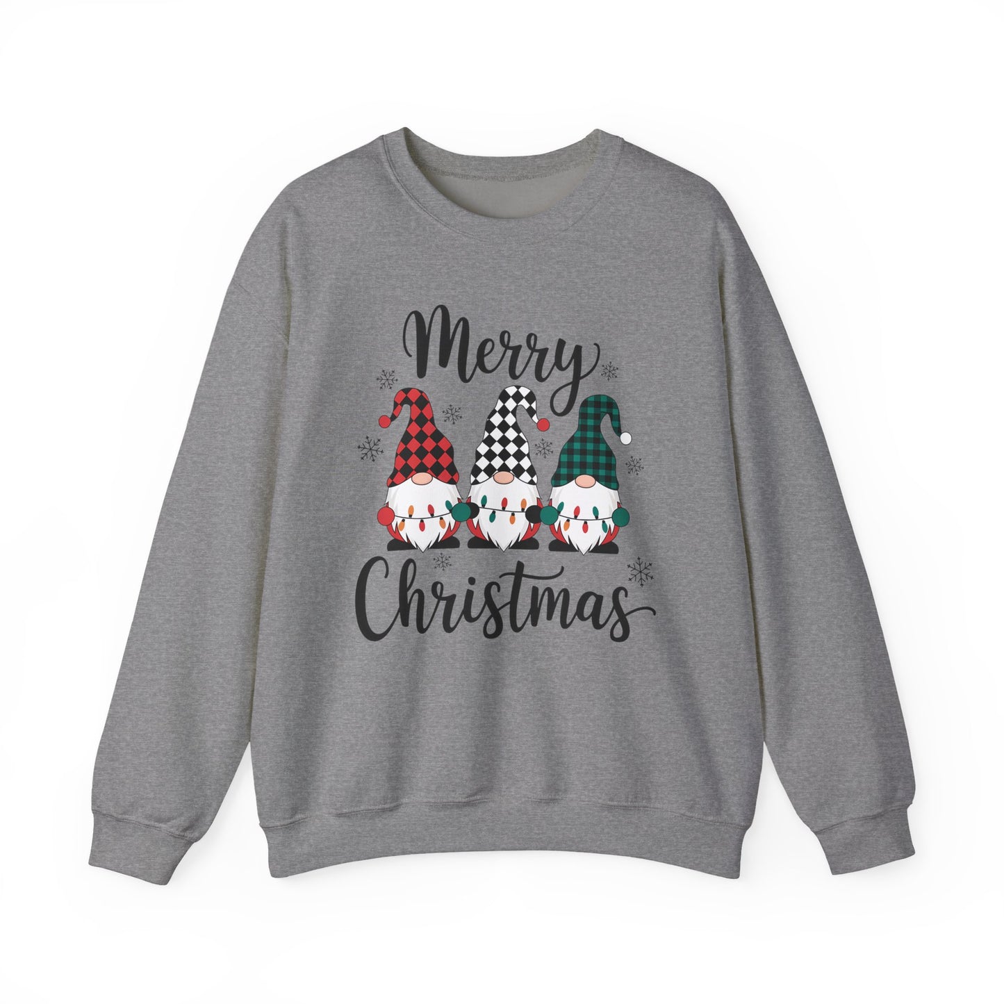 🎅✨ Merry Gnome Lights Sweatshirt – Whimsical Scandinavian Holiday Charm