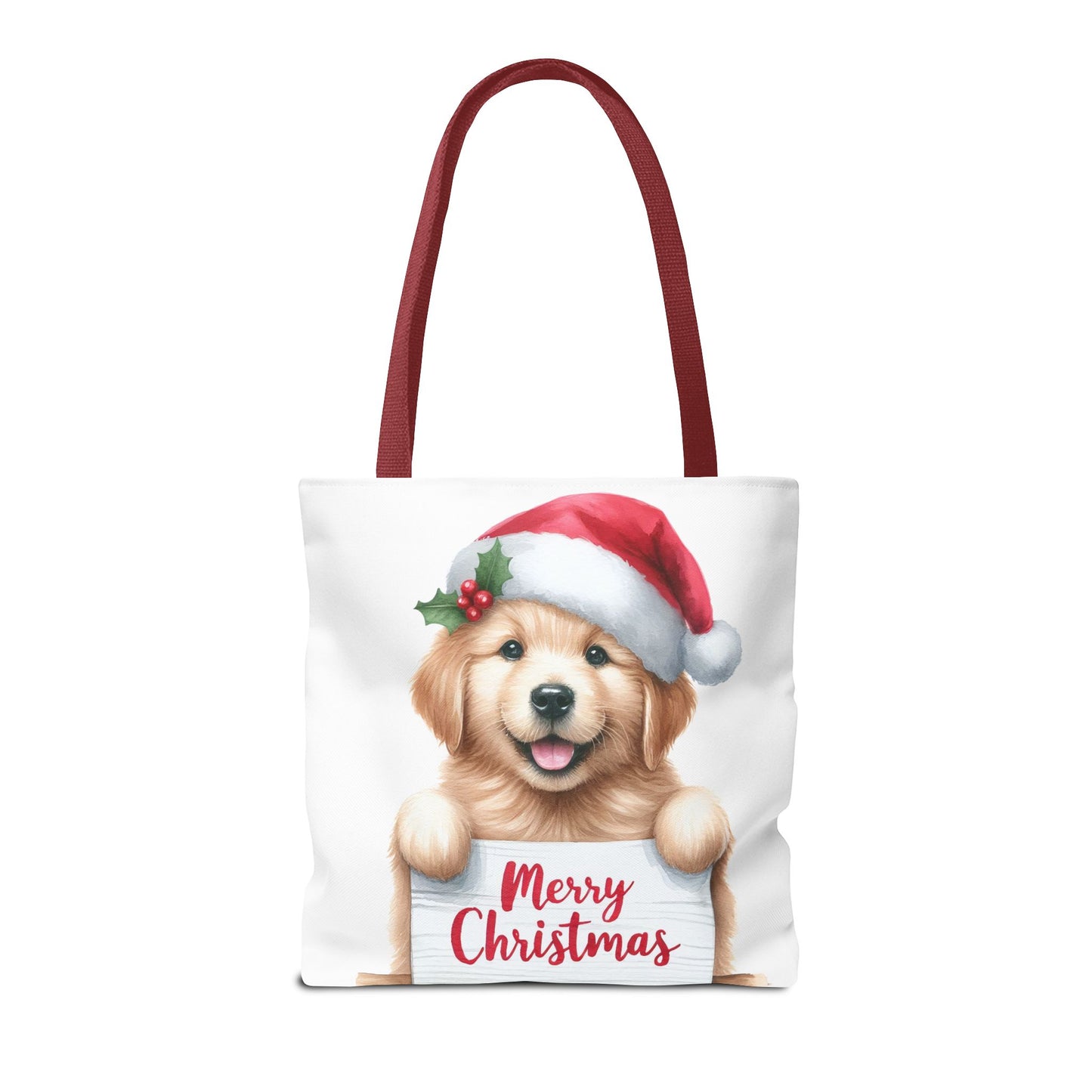🐾 Golden Retriever “Merry Christmas” Tote Bag – Holiday Cheer in Every Carry 🎄