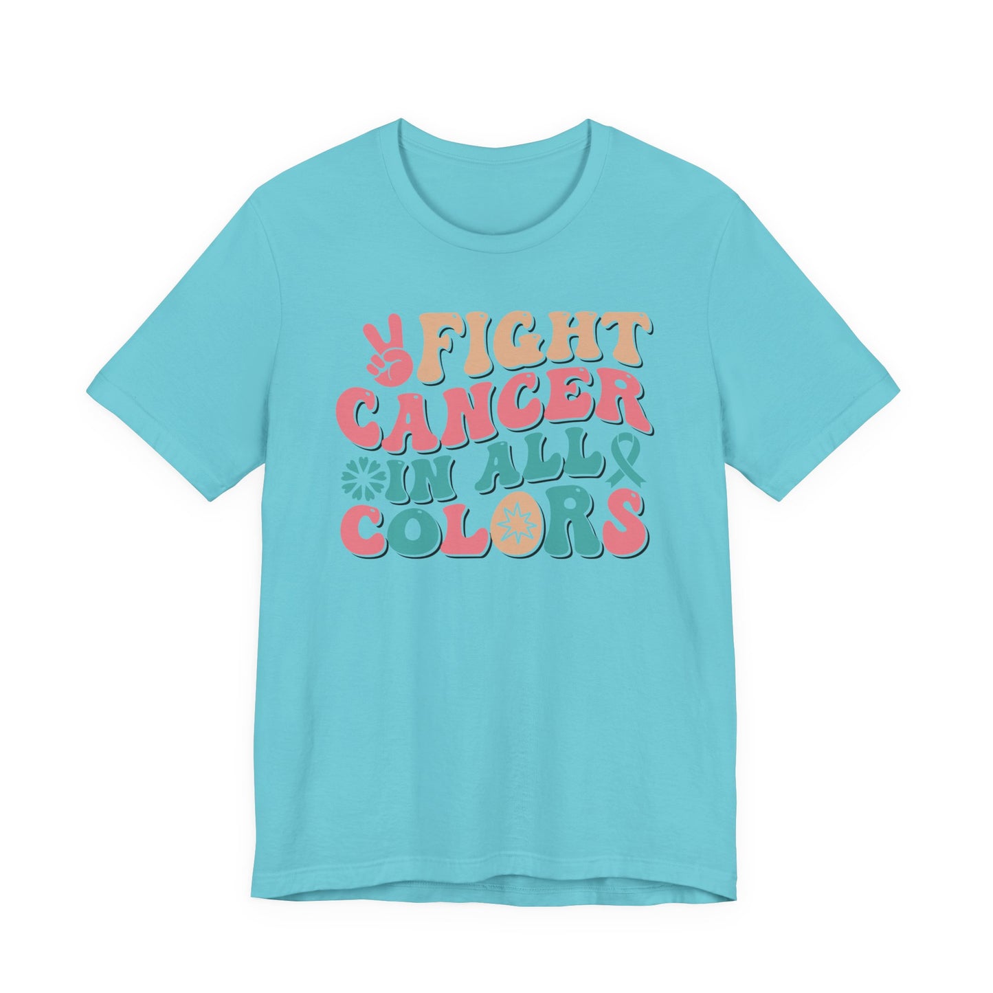 🌈✊ Fight Cancer in All Colors T-Shirt – Bold Retro Awareness Tee for Every Ribbon 🎗️