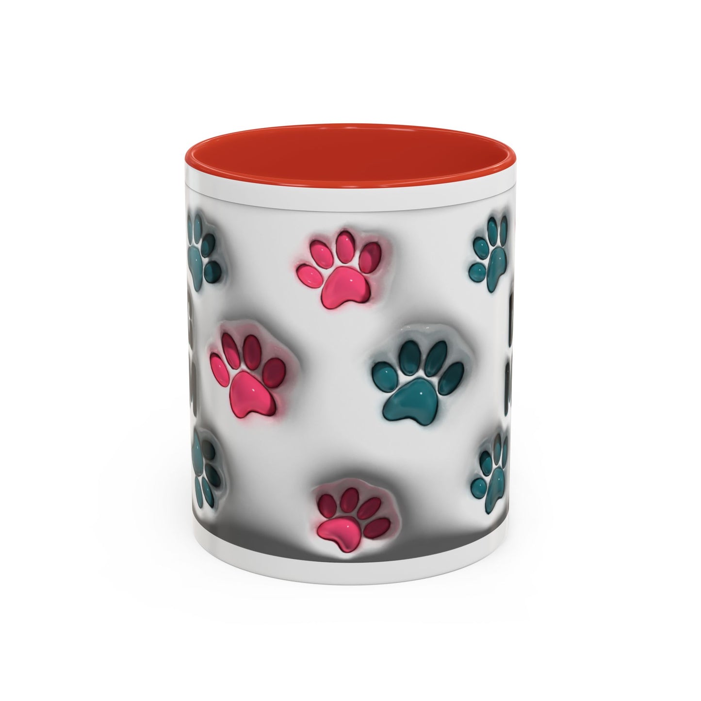 Dog Mom Accent Mug – Colorful Paw Print Cup for Proud Pet Parents