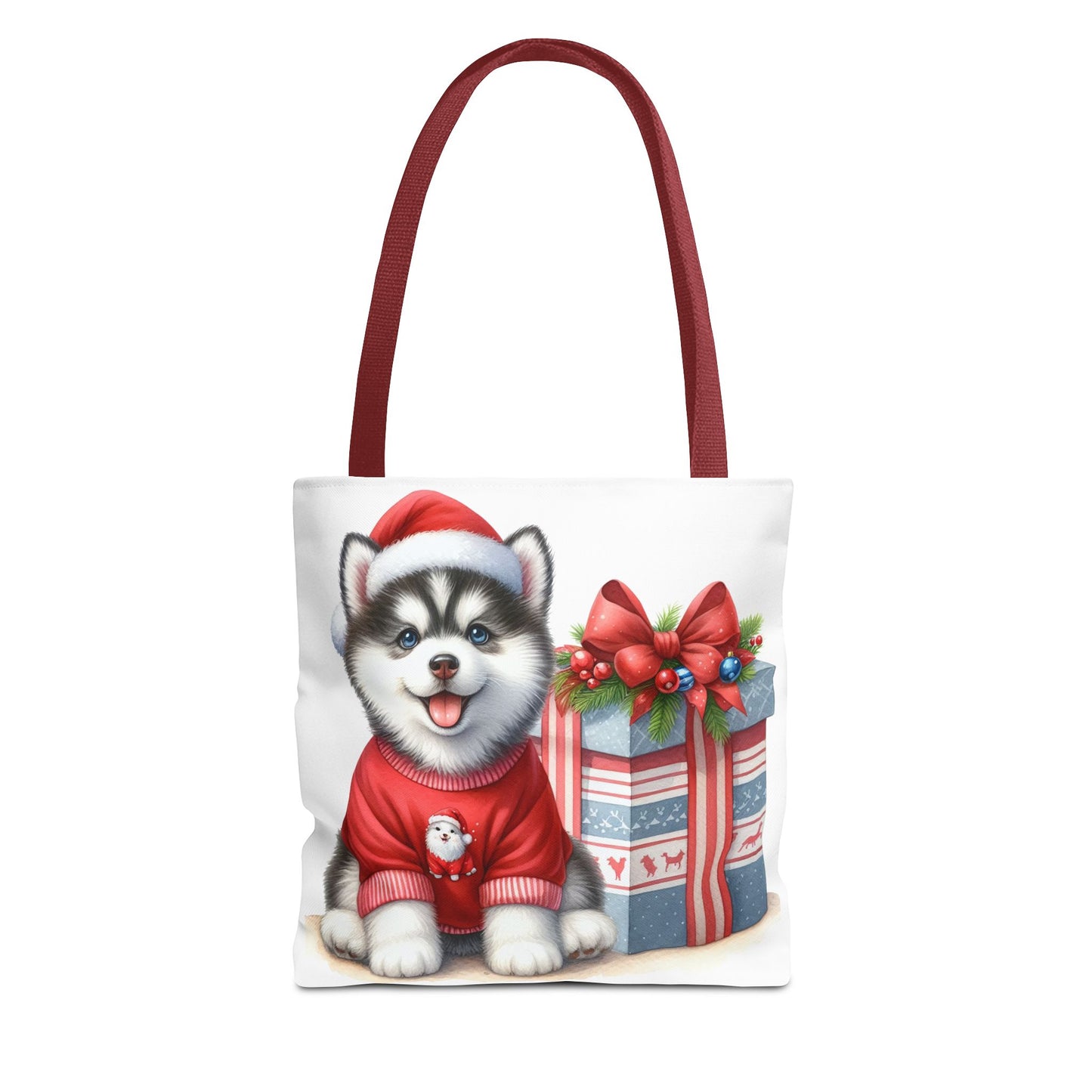 🎁 Christmas Husky Tote Bag – Festive Pup & Holiday Cheer in Every Carry 🎄