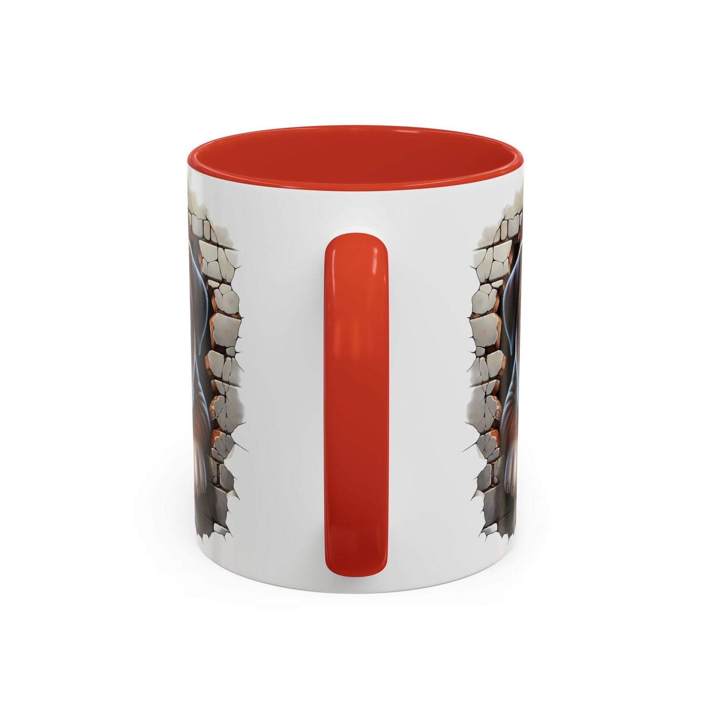 🎀🐶 English Bulldog Puppy Accent Mug – Cute Peek-Through Dog Design for Animal Lovers ☕💖