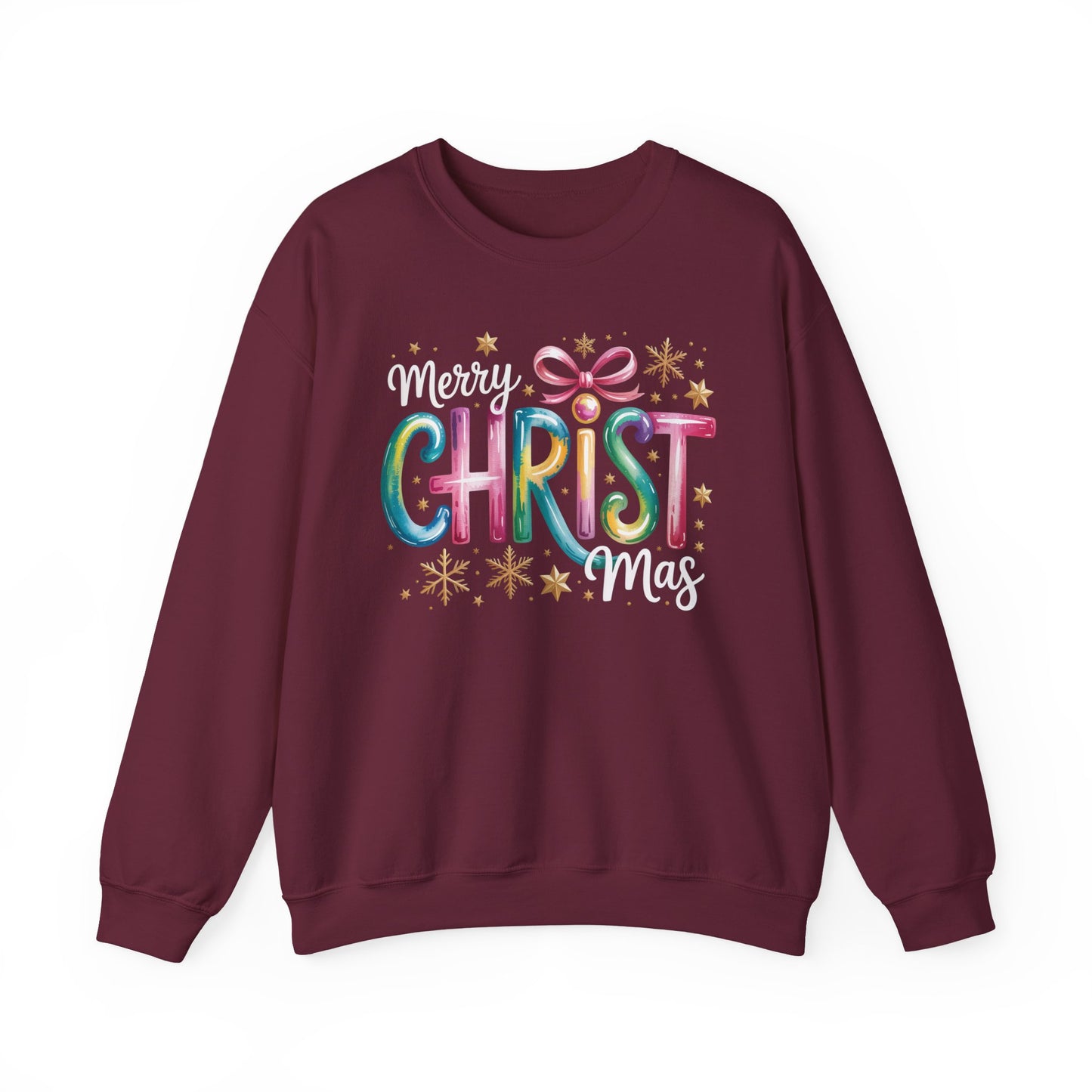 🎄🌈 Merry Christmas Rainbow Sweatshirt – Colorful Holiday Cheer ✨