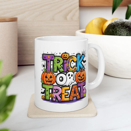 🎃 Trick or Treat Halloween Mug – Spooky Sips for Haunted Nights 👻