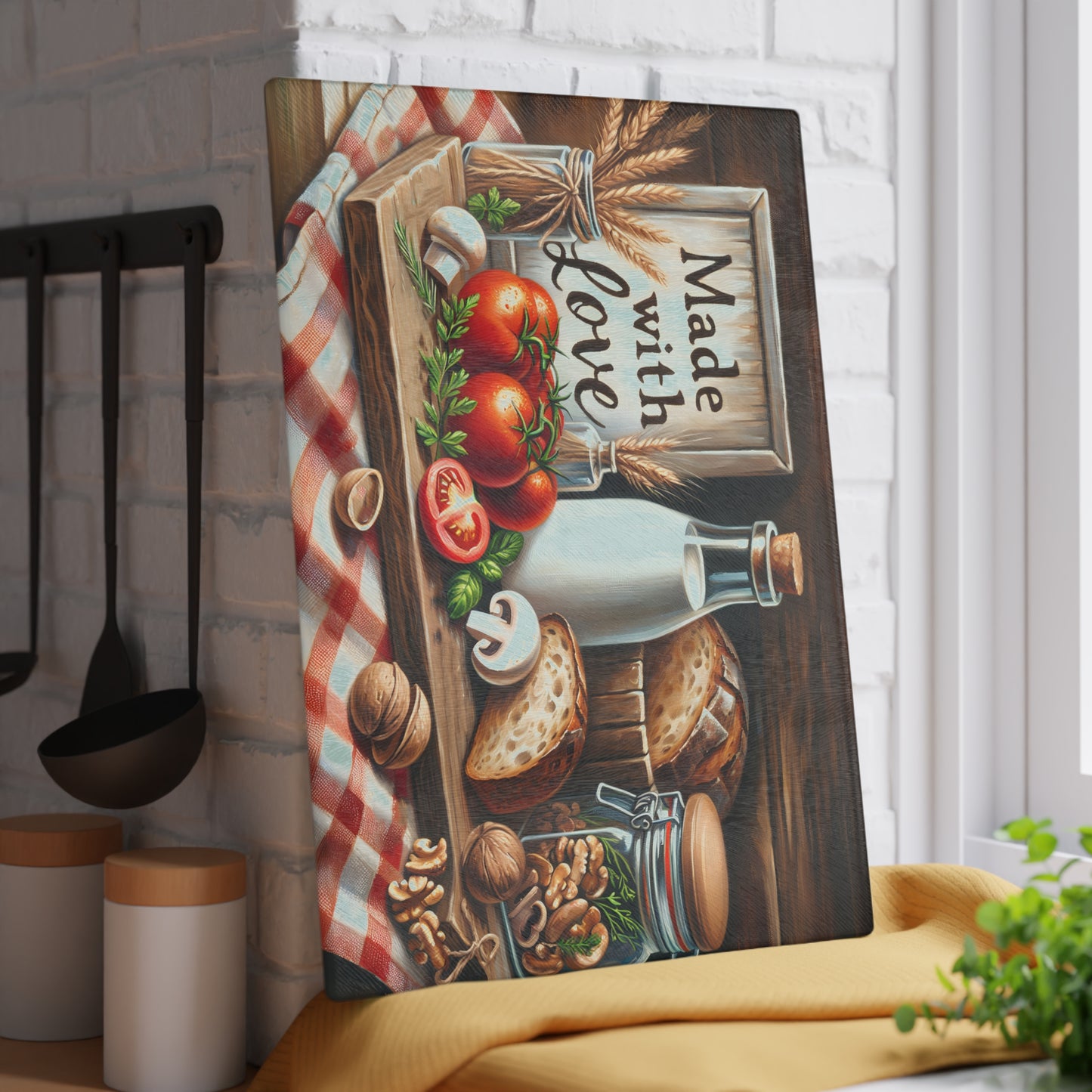 Tabla de cortar rústica hecha con amor: el encanto de una cocina de granja