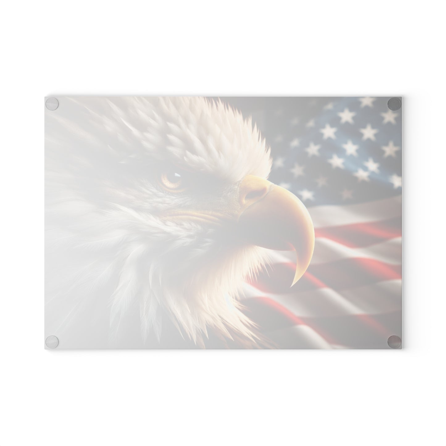 American Bald Eagle Glass Cutting Board – Patriotic Wildlife Kitchen Art & Display Board