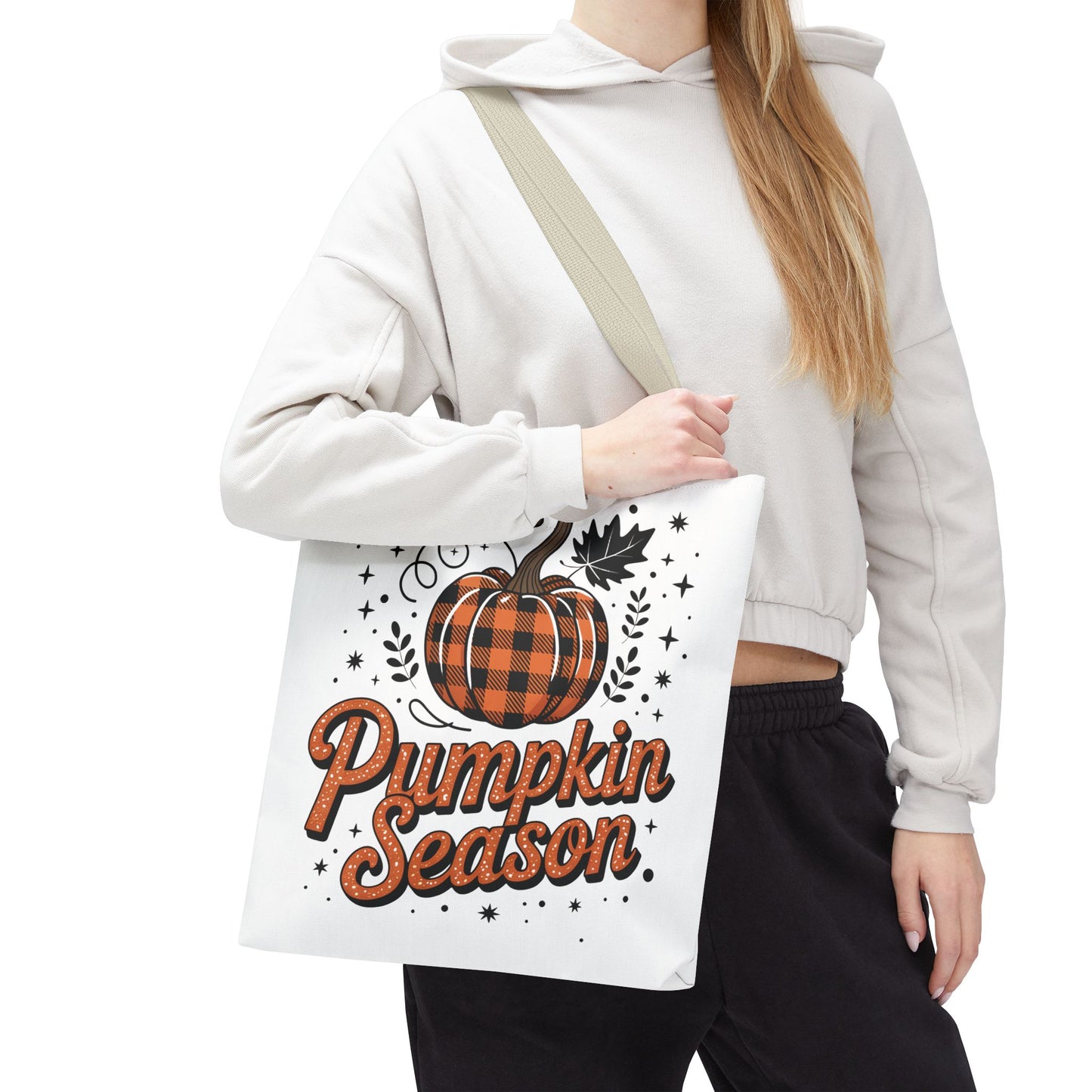 🎃 Pumpkin Season Tote Bag – Fall Buffalo Plaid Style for Autumn Lovers 🍂