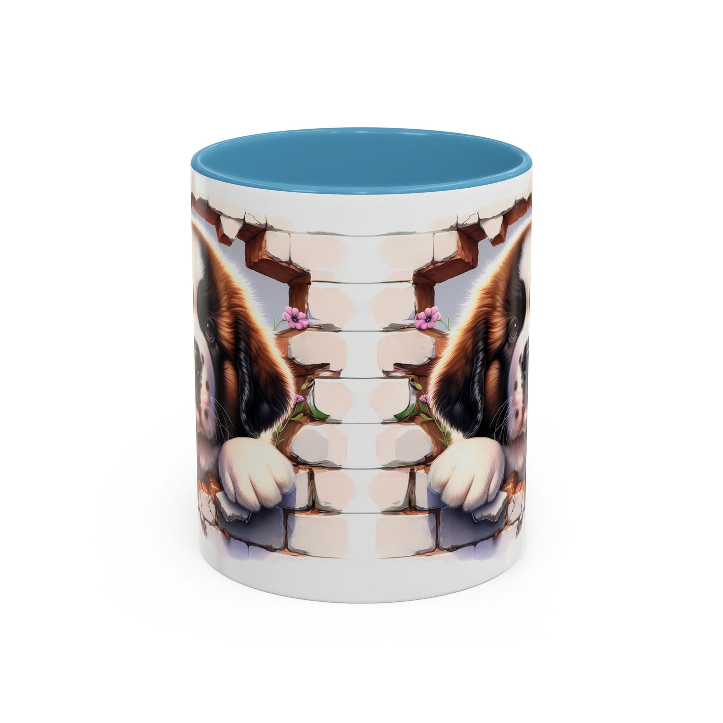 🐾☕ St. Bernard Puppy Peek Accent Mug – Gentle Giant Pup Lover Gift ✨❤️