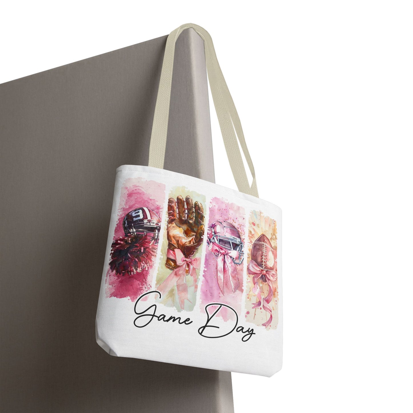 🏈 Game Day Pink Ribbon Tote Bag – Football & Pink Power 💖👜