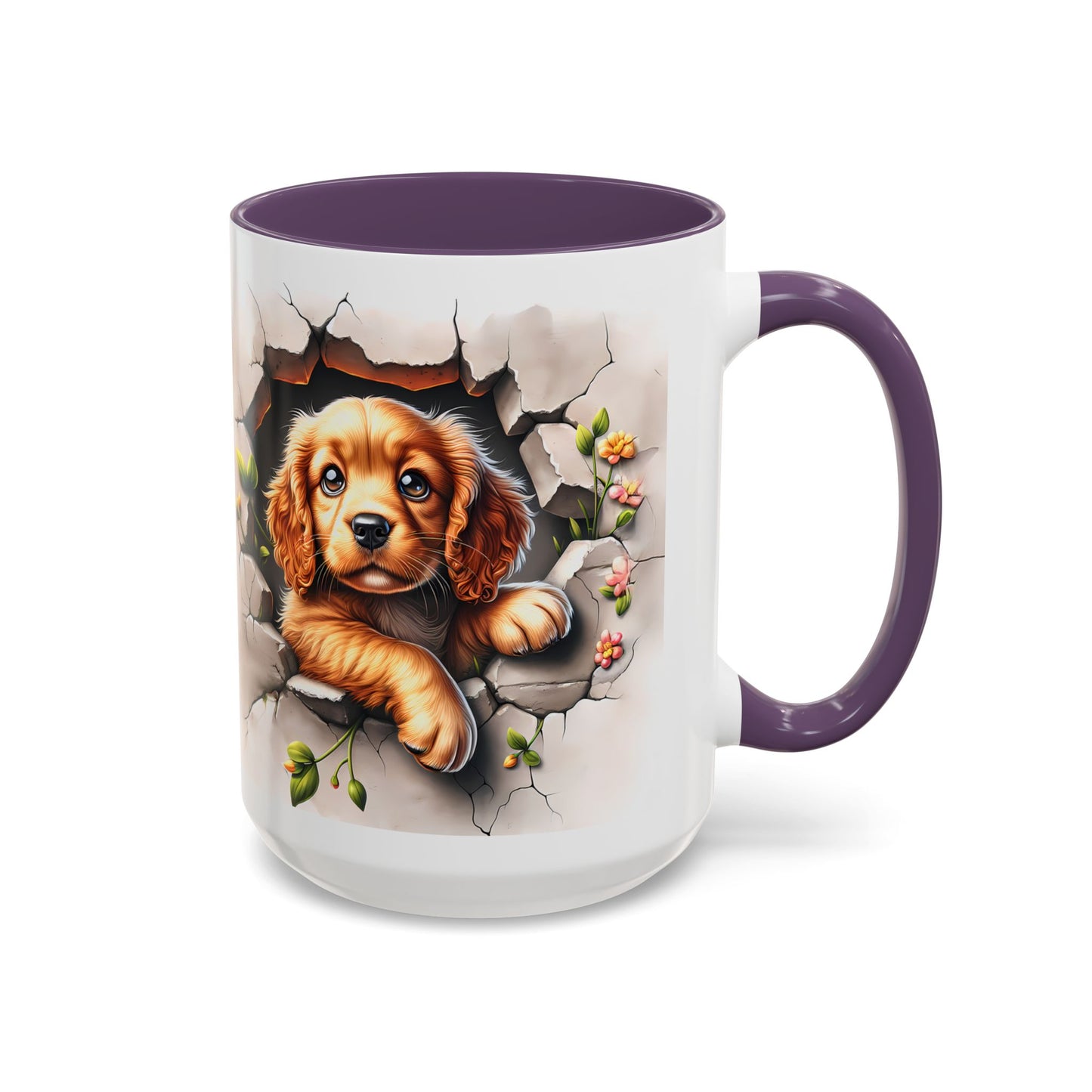 🐾 Cocker Spaniel Puppy Accent Mug – Sweet Fluffy Pup Coffee Cup ☕🤎