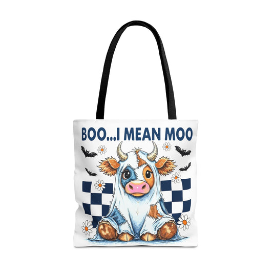 🐮 Boo... I Mean Moo Cow Halloween Tote Bag – Spooky Cute Farmhouse Fun 👻👜