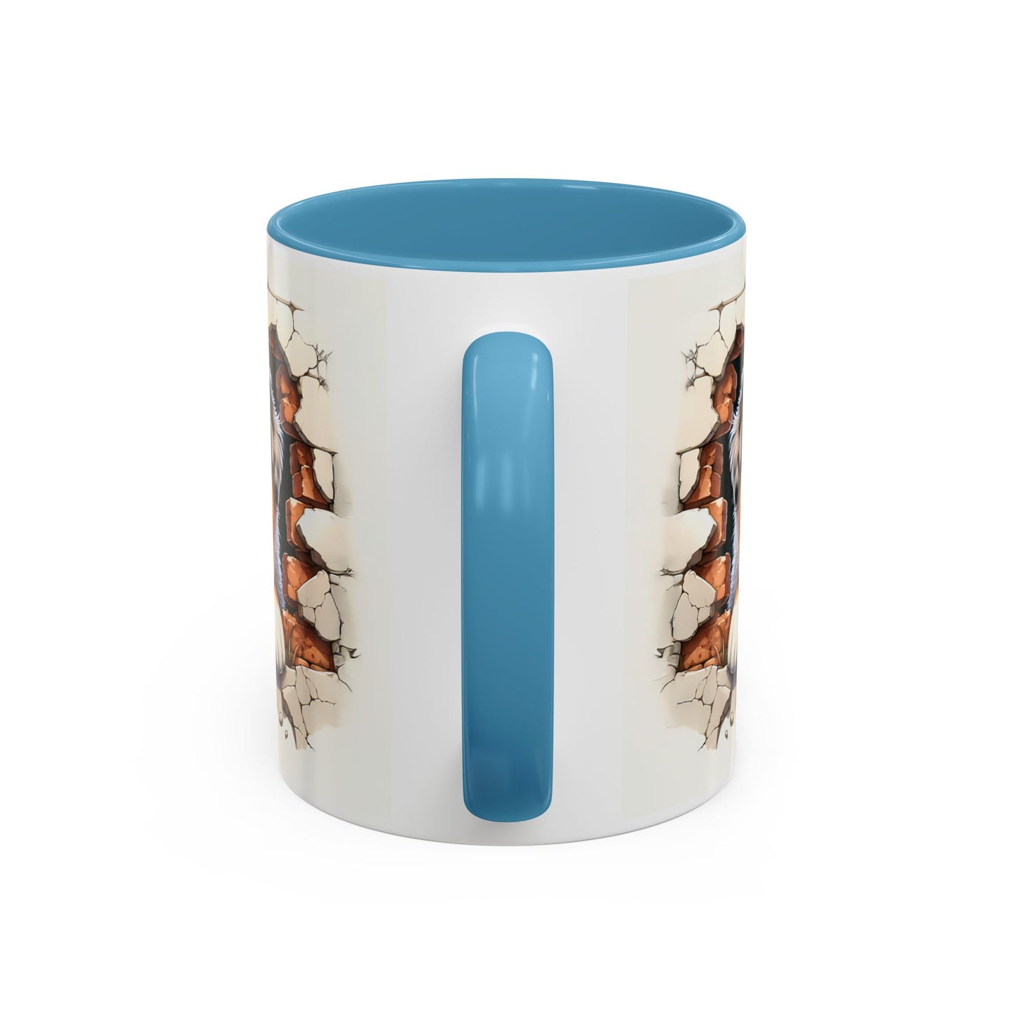 🐾☕ Australian Shepherd Puppy Peek Accent Mug – Blue-Eyed Beauty Dog Lover Gift ✨💙