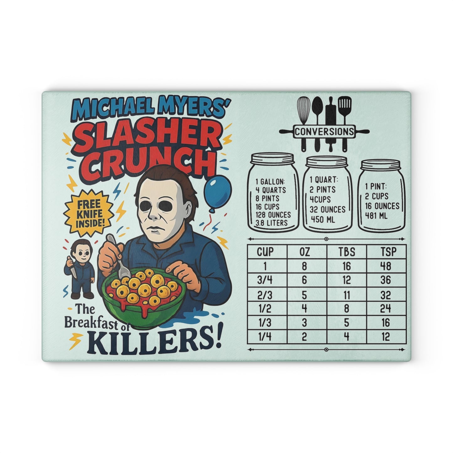🔪 Slasher Crunch Cutting Board – The Breakfast of KILLERS! 😱🥣