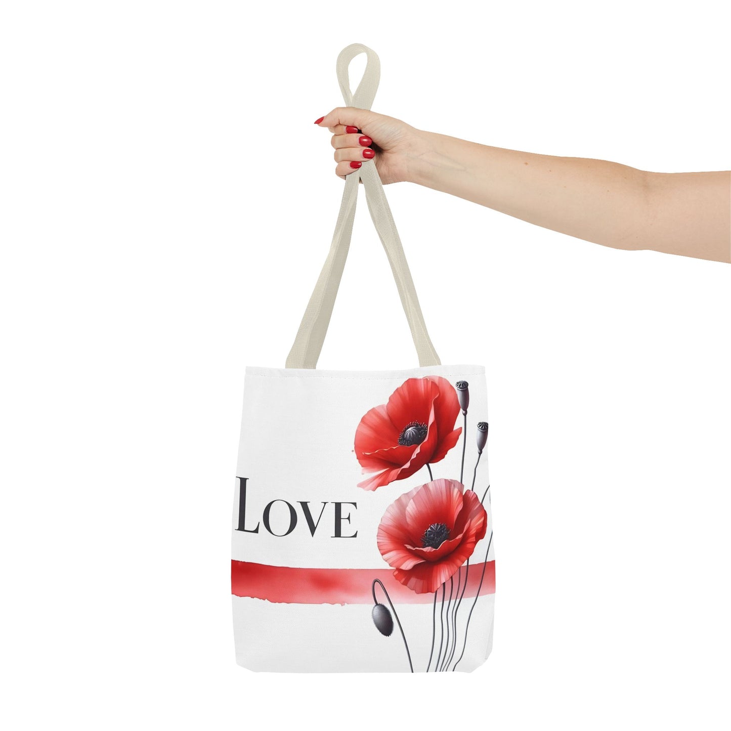 ❤️ Bolso Tote Floral Rojo “Love” – Atrevido, Hermoso y Lleno de Corazón