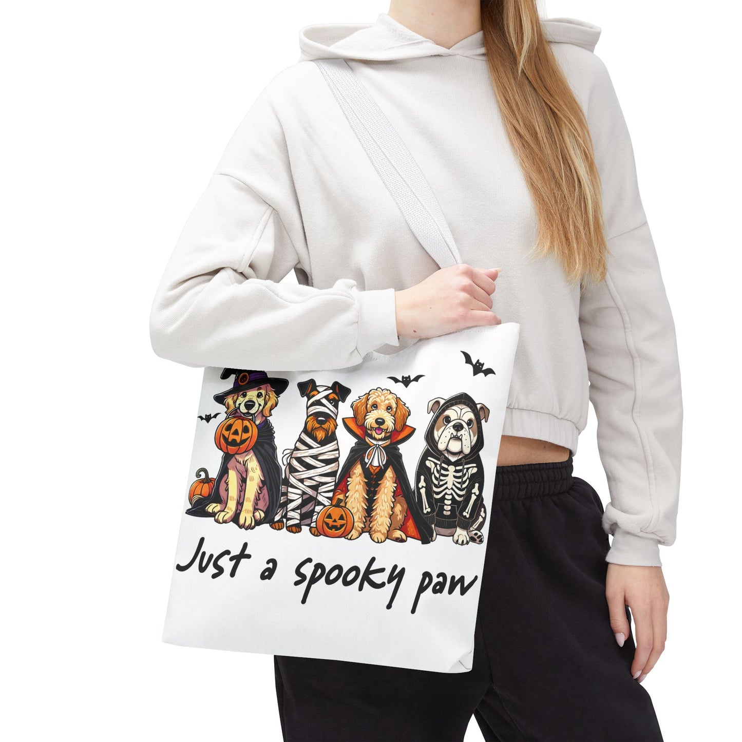 🐾 Spooky Paws Halloween Tote Bag – Doggone Cute Halloween Style 🎃