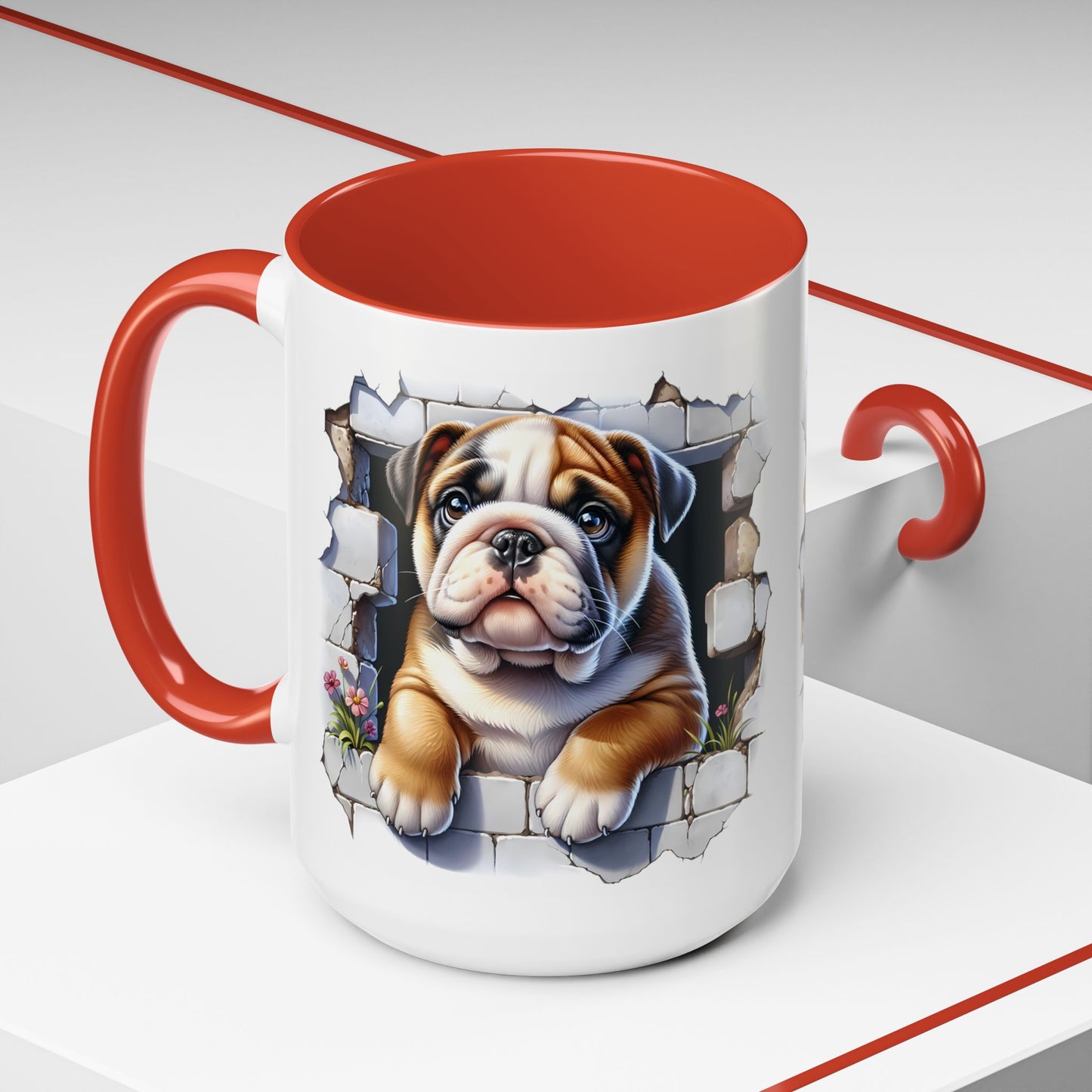 🐶☕ English Bulldog Puppy Accent Mug – Adorable Breakthrough Pup Design ✨rs (11/15oz)