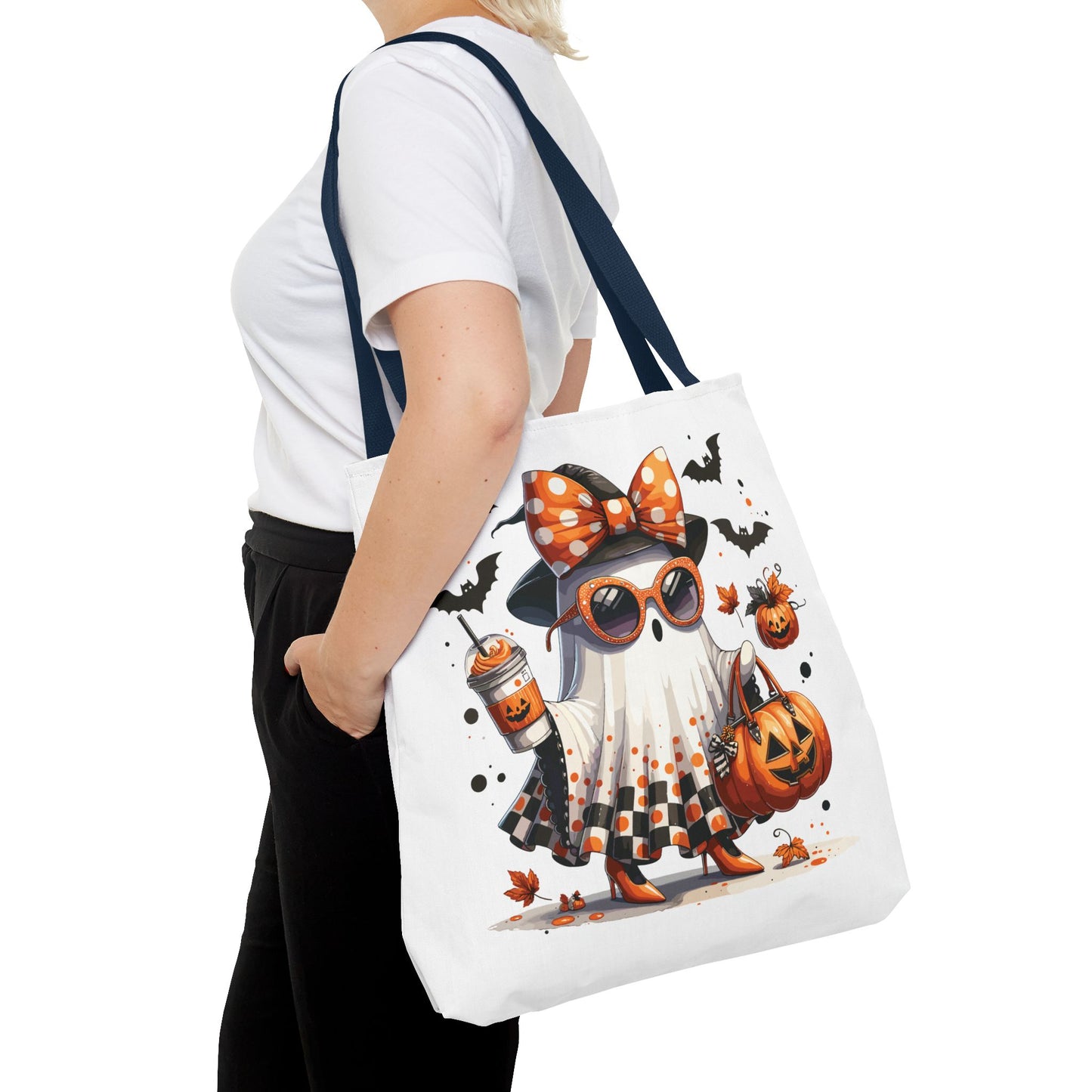 🧡 Chic Ghost Halloween Tote Bag – Sassy, Stylish & Spook-tacular 👻🎃