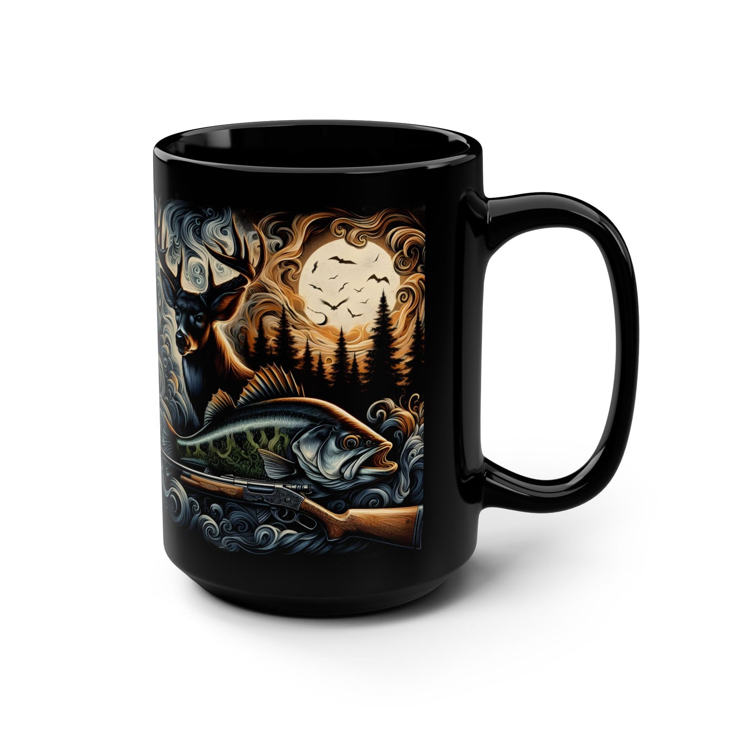 🎣🦌 Hunting & Fishing Coffee Mug – Rugged Outdoorsman’s Cup 🌲☕