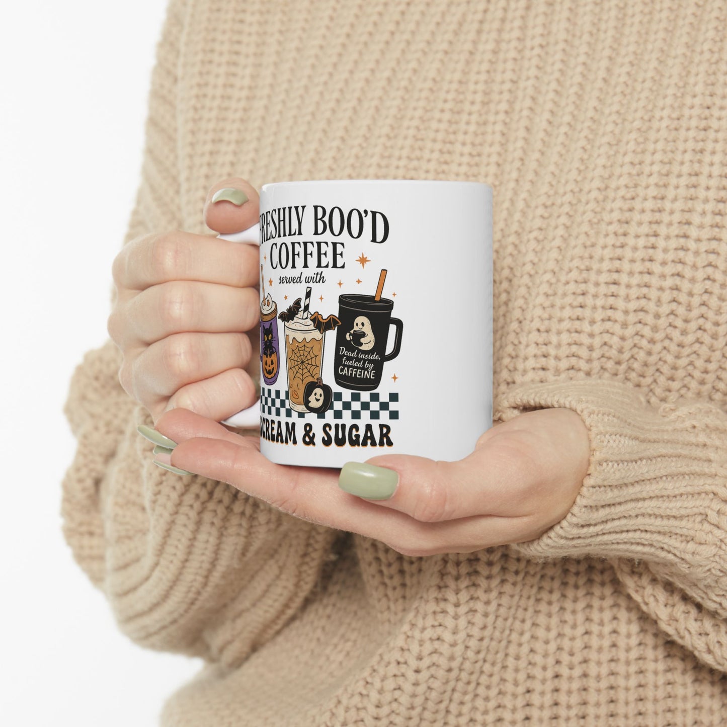 ☕ Freshly Boo’d Coffee Mug – Served with Scream & Sugar 👻🎃