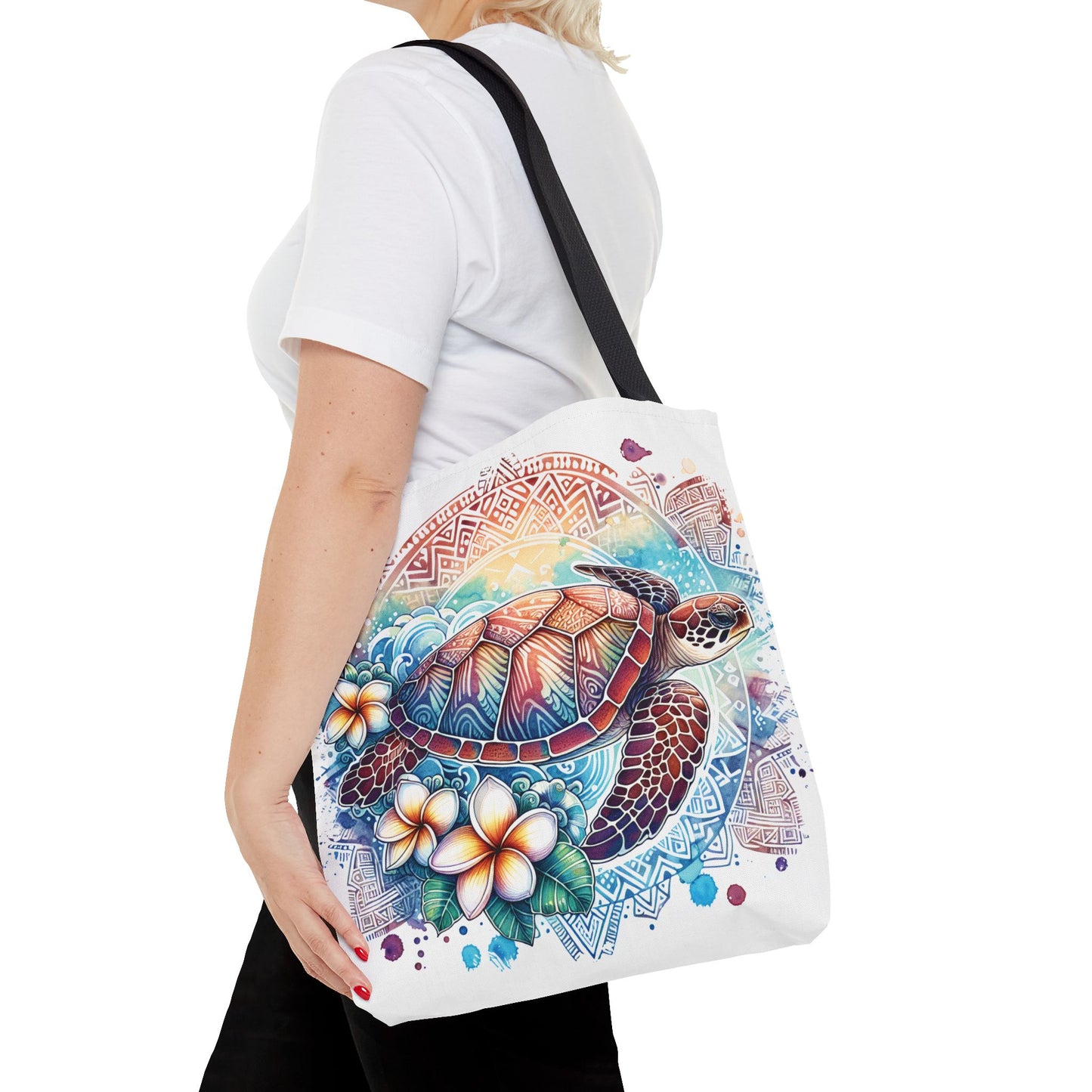 🐢 Tropical Sea Turtle Tote Bag – Coastal, Artistic & Practical 🌺