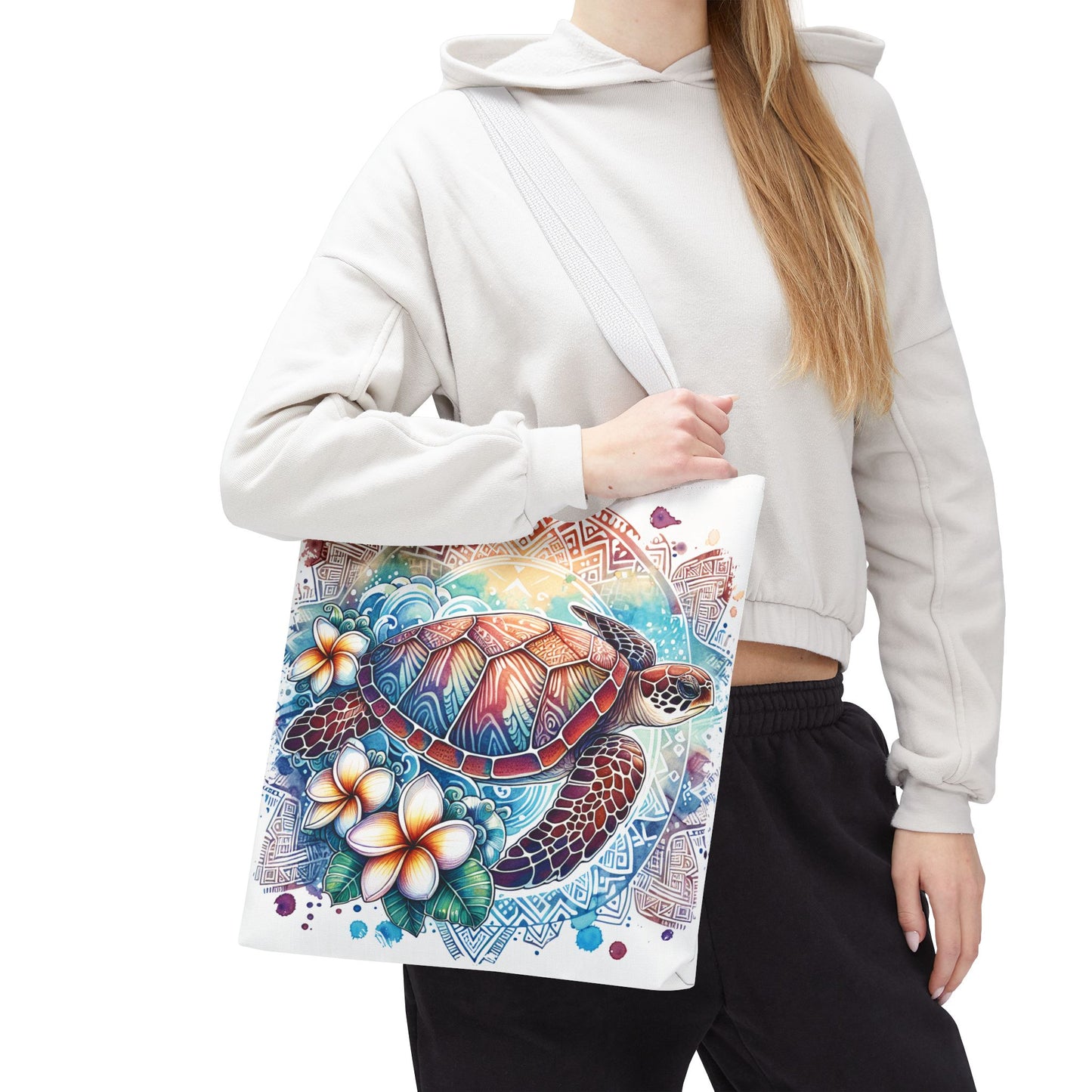 🐢 Tropical Sea Turtle Tote Bag – Coastal, Artistic & Practical 🌺