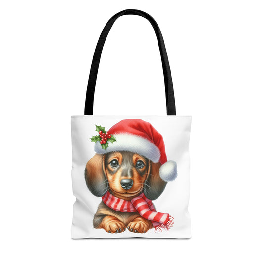 🎄 Dachshund Christmas Tote Bag – Festive Holiday Charm for Dog Lovers 🐾🎅