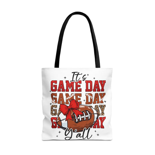 🏈 Game Day Red Bow Football Tote Bag – Sporty, Stylish, and Ready for Kickoff 🎀👜