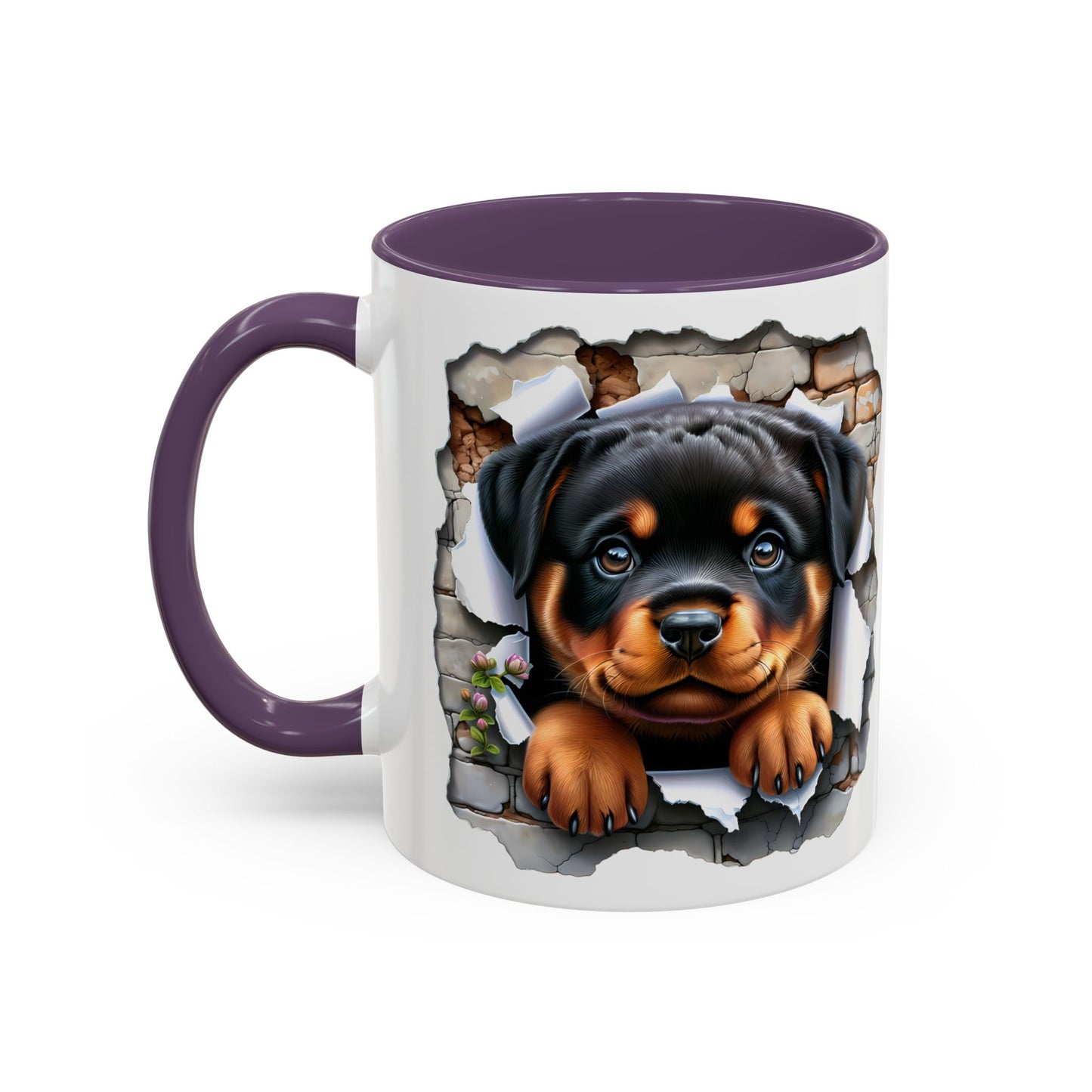 🐾☕ Rottweiler Puppy Accent Mug – Sweet Breakthrough Pup Design ✨