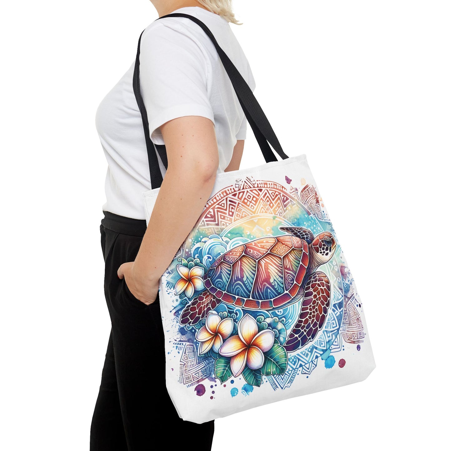 🐢 Tropical Sea Turtle Tote Bag – Coastal, Artistic & Practical 🌺