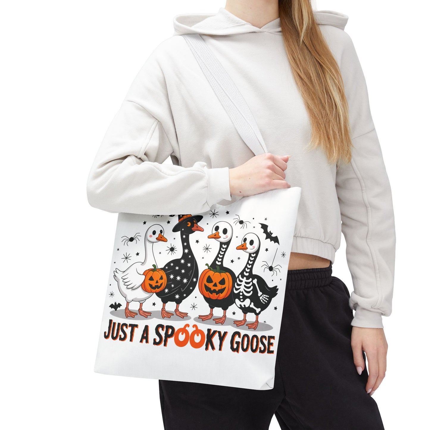 🦢 Just a Spooky Goose Tote Bag – Honkin’ Into Halloween 🎃👻