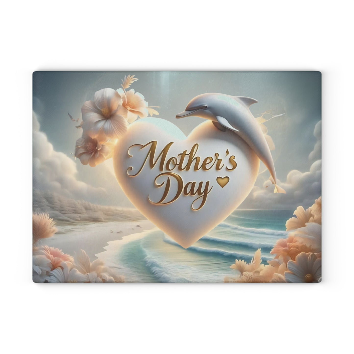 Dolphin Cutting Board, Vibrant Dolphin Scene Tempered Glass, Gift for Chef, Dolphin, Gifts for her, Wedding Housewarming Gift