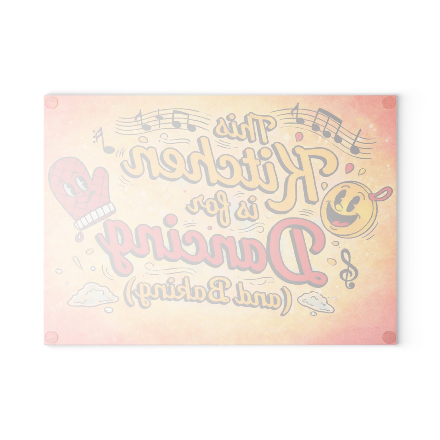 This Kitchen Is for Dancing (and Baking) Glass Cutting Board – Fun Music Kitchen Decor