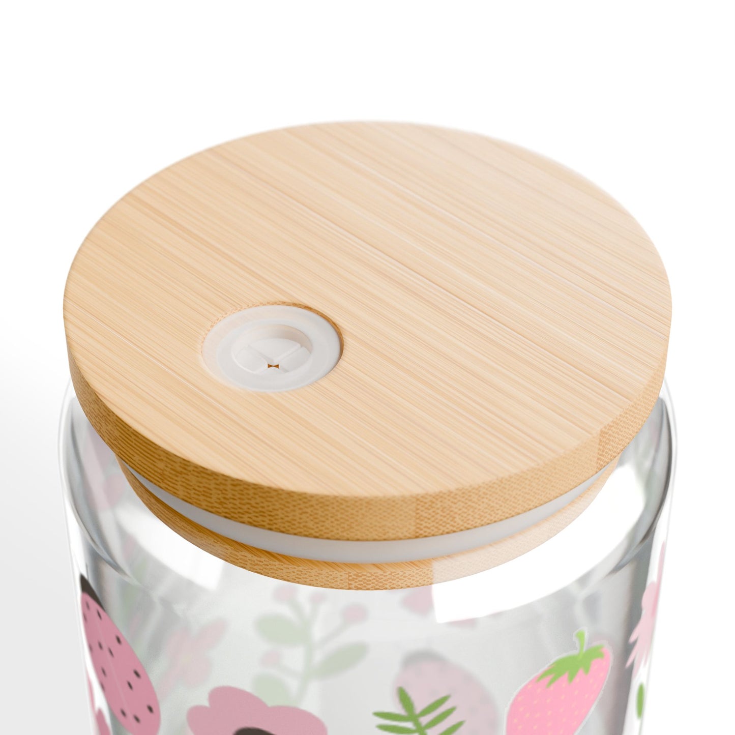🍓🌸 Strawberry Ladybug Sipper Glass – 16oz Sweet Garden Charm in Every Sip 💕🌿
