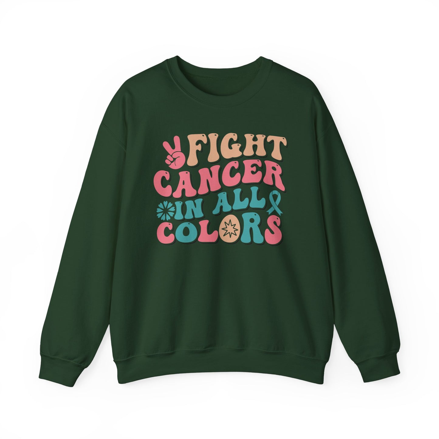 🌈✌️ Fight Cancer in All Colors Sweatshirt – Multi-Awareness Support Crewneck
