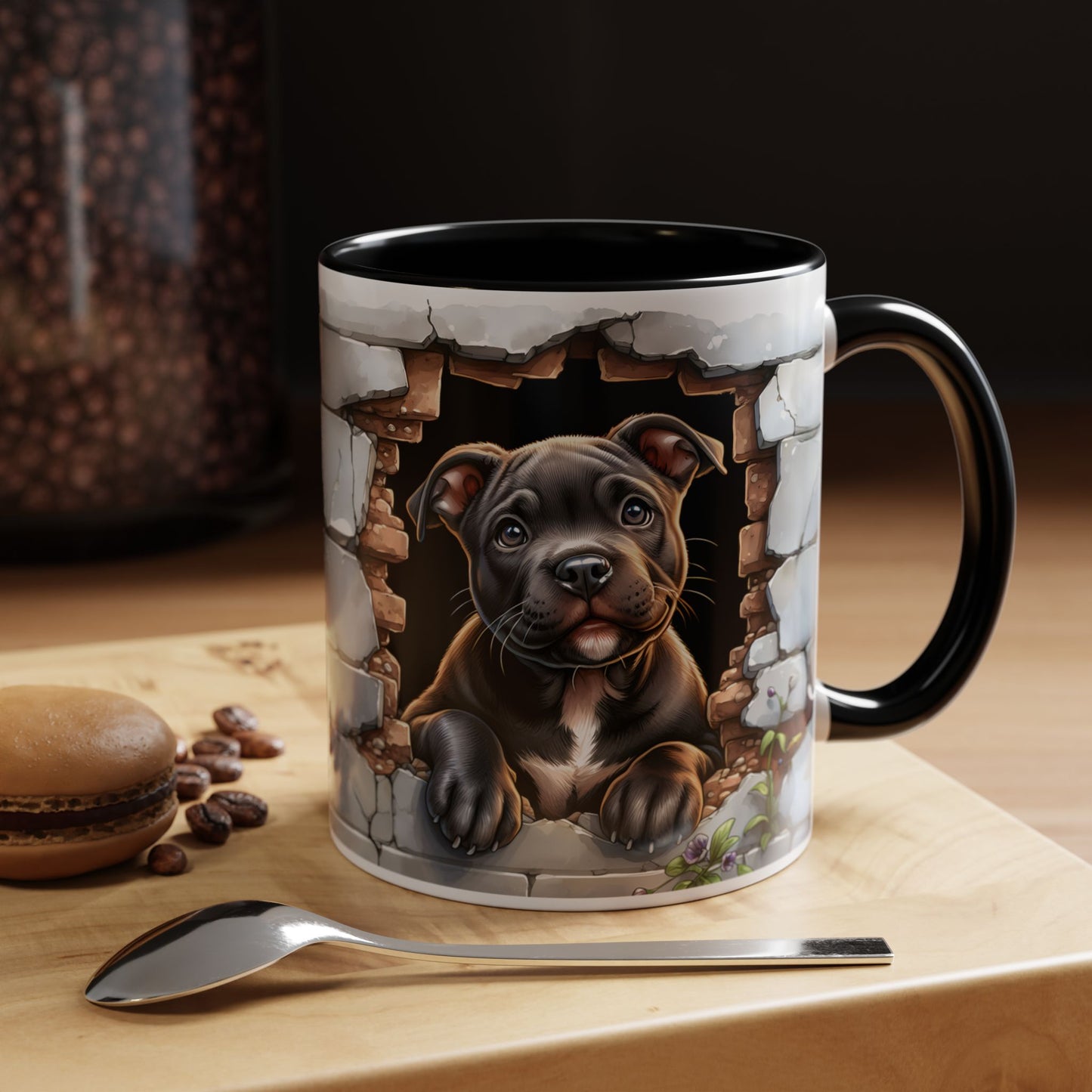 🐶☕ Pit Bull Puppy Accent Mug – Cute Breakthrough Pup Design ✨